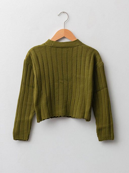 V Yaka Uzun Kollu K?z ?ocuk Triko H?rka - Waikiki фото 2