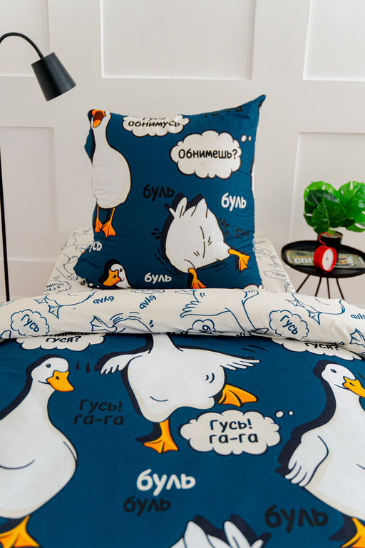 КПБ Павлинка Гусь обнимусь (синий) бязь - Протекс фото 3