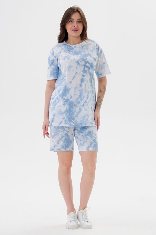 Костюм из кулирки унисекс дым голубой макси - Амадэль фото 2