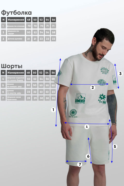Арт. 63610 Комплект с шортами мужской 48-56 (5 шт) Цвет:верх-молочный, низ-молочный - Идеал фото 7