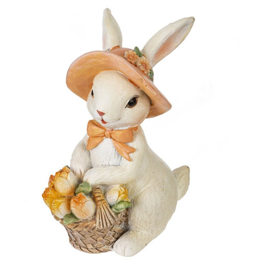 Фигурка декоративная "Заяц с корзиной", L5,5 W8 H10 см