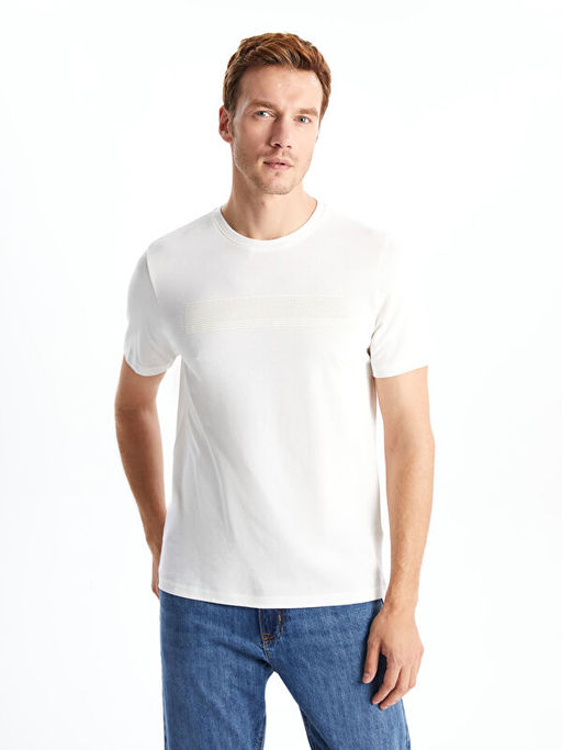 Bisiklet Yaka K?sa Kollu Bask?l? Pike Erkek Ti??rt