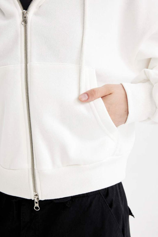 Толстовка Cool Standard Fit с капюшоном на молнии - Defacto фото 5