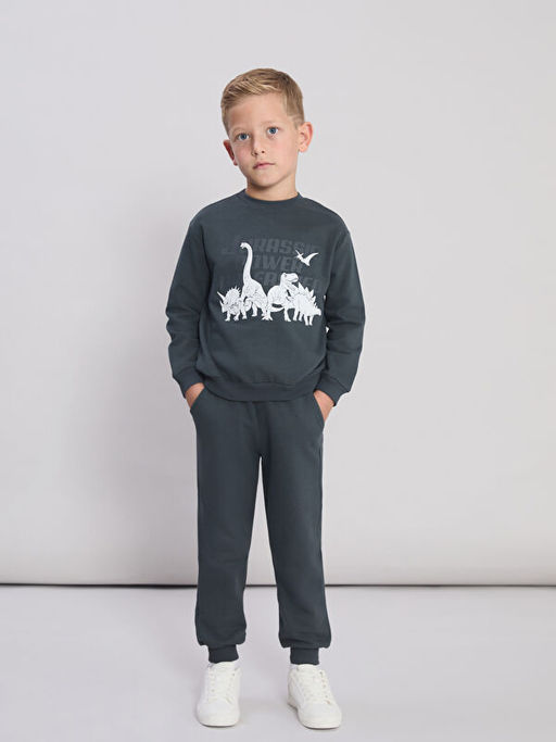 Bisiklet Yaka Erkek ?ocuk Sweatshirt ve E?ofman Alt