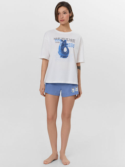 КОМПЛЕКТ ЖЕНСКИЙ (ДЖЕМПЕР, ШОРТЫ)