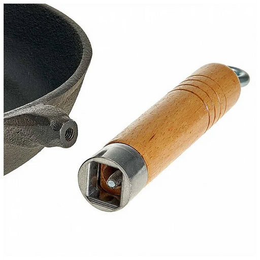 BE-4540/24 Сковорода чугун с дерев ручкой д=24 см (8) - Delta фото 2