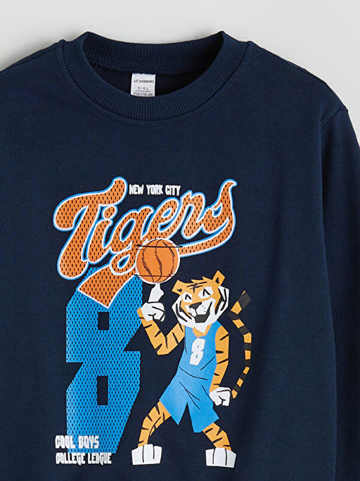 Aslan Bask?l? Erkek ?ocuk Sweatshirt