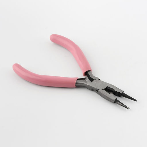Круглогубцы с бокорезом, для рукоделия, 13×6.5 см, розовые