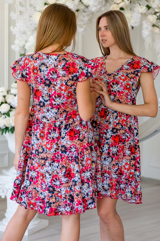 Платье женское из кулирки Люси красно-белый - Амадэль фото 10
