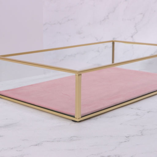 Органайзер для хранения «PINK RIPPLES», стеклянный, 29×17.5×6 см, цвет медный, розовый