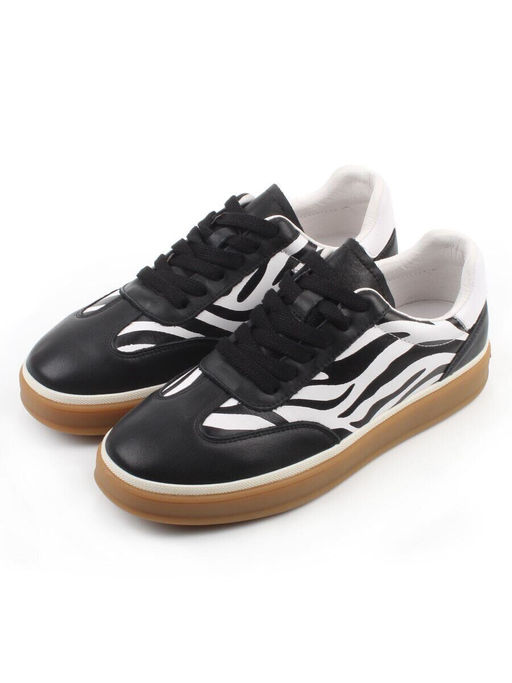 03-Y6-1B BLACK/WHITE Полуботинки спортивные женские (натуральная кожа)