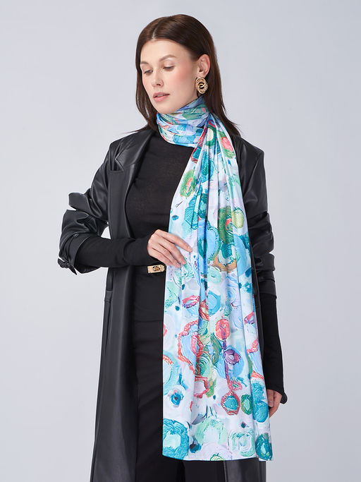 Большой, мягкий, тонкий и очень нежный двусторонний палантин с рисунком - Tantino фото 9