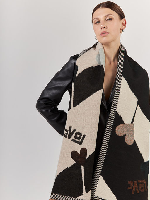 в составе ШЕРСТЬ  и КАШЕМИР Большой, мягкий, теплый  двусторонний палантин - Tantino фото 3