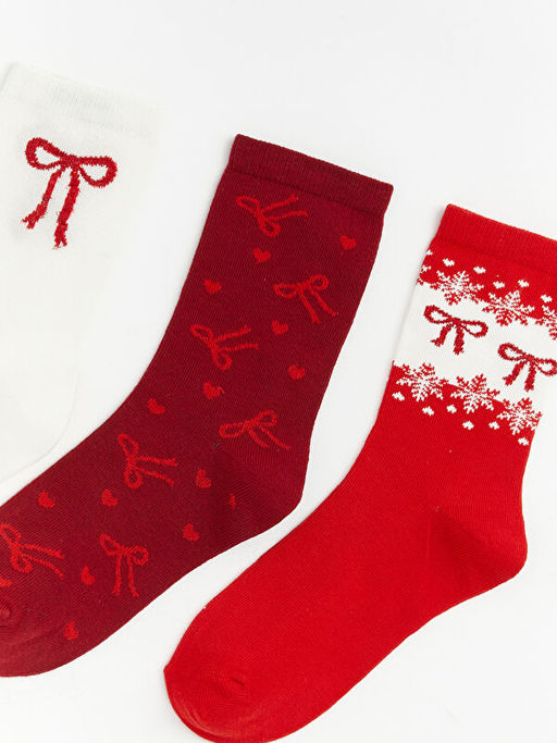 Fiyonk Desenli Kad?n Soket ?orap 3l?