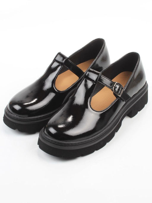 06-DLG02-2 BLACK Туфли женские (натуральная кожа)