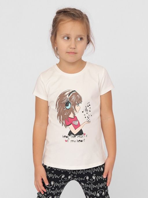 CRB wear/CWKG 63269-21-331 Футболка для девочки,экрю/Ex.Cherubino