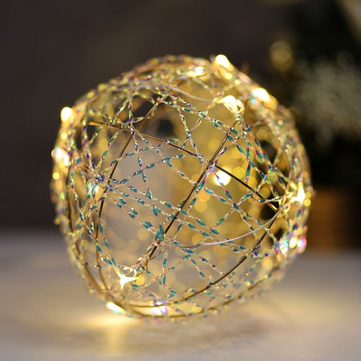 Подвеска световая Шар плетеный, 15 см, 15 LED, от батареек ААx2, свечение тёплое белое - Luazon lighting фото 3