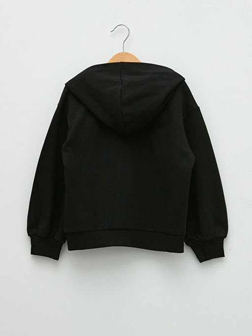 Kap??onlu Bask?l? ?ift Y?nl? Payetli Uzun Kollu K?z ?ocuk Sweatshirt - Waikiki фото 3