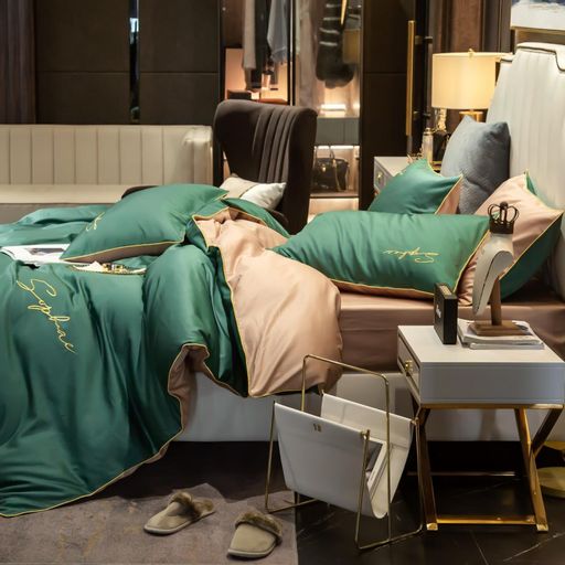 КПБ Mency однотонный с вышивкой MENO018 Евро