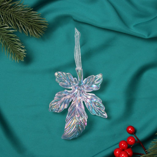 Цена за 2 шт. Ёлочная игрушка Зимнее волшебство. Волшебный листок, 118.2 см, прозрачный перелив  фото 2