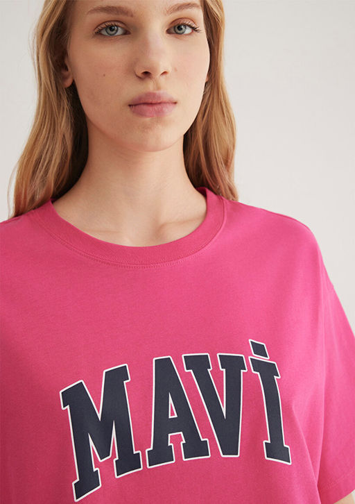 Mavi Logo Bask?l? Pembe Tisort  фото 5