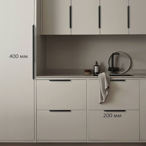 Цена за 2 шт. Ручка CAPPIO RT001BL, L=200 мм, м/о 160 мм, цвет черный