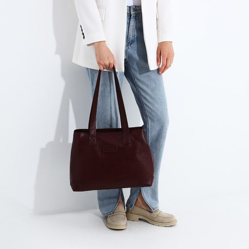 Сумка-мешок на молнии цвет бордовый - Simaland фото 6