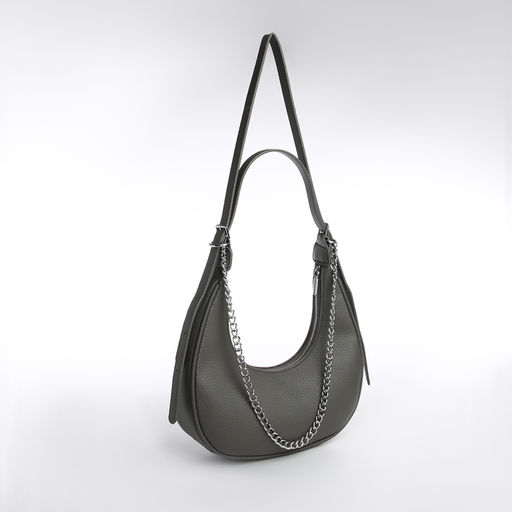 Сумка женская хобо на молнии, цвет серый - Textura фото 7