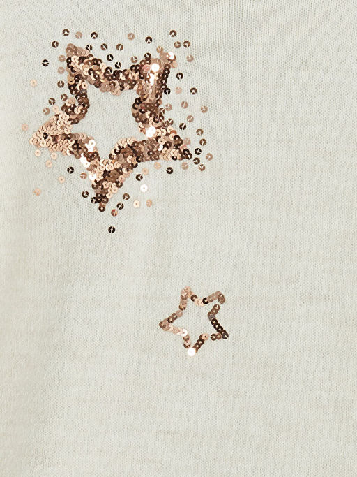 Bisiklet Yaka Pul ??lemeli K?z ?ocuk Elbise