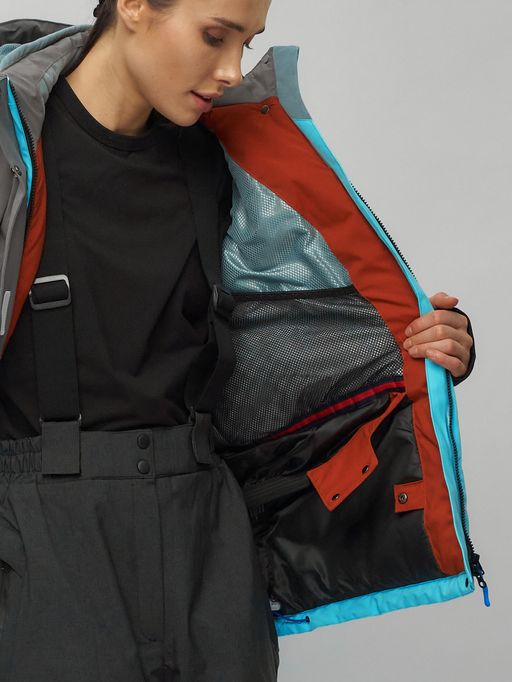 Горнолыжный костюм женский большого размера голубого цвета 02278Gl - Chunmai фото 16