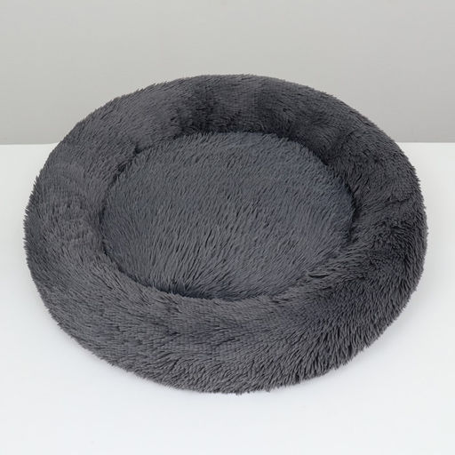 Лежанка для собак и кошек, длинный мех, 80 х 80 х 25 см, серая - Пижон фото 3