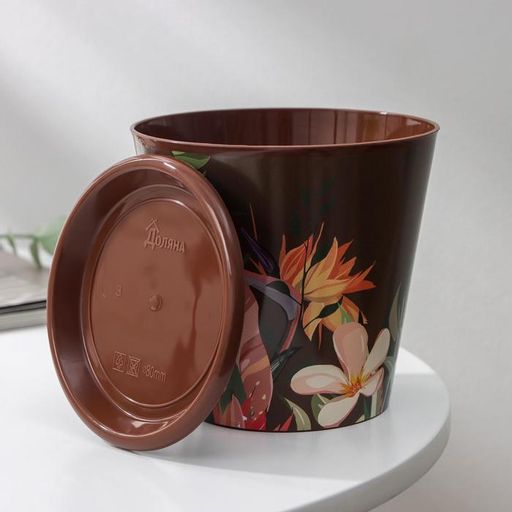 Цена за 2 шт. Горшок для цветов Доляна «Тропический лес», 800 мл, цвет коричневый