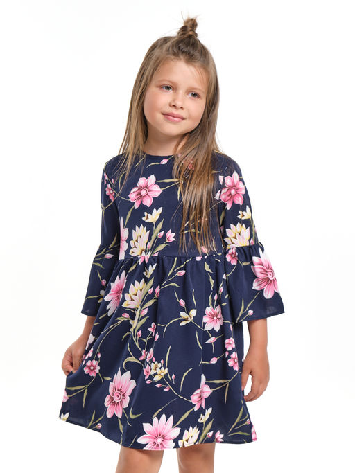 Платье для девочки UD 6531 синий/цветы - Mini maxi фото 5