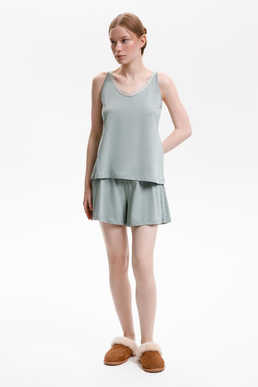 Е 20152/сухой зеленый пижама жен