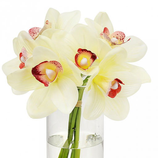 Цветок "Орхидея" цвет - ванильный, 28см, набор 6 штук (Китай)