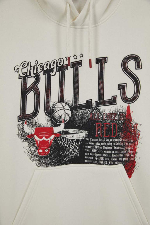 DeFactoFit Толстовка свободного покроя с капюшоном NBA Chicago Bulls  фото 9
