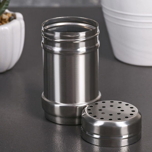 Солонка «Металлик Сито», 120 мл, 4×8 см, нержавеющая сталь, серебристая