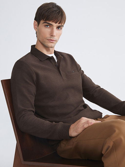 Polo Yaka Erkek Sweatshirt