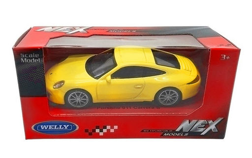 Welly. Машинка 1:38 "Porsche 911 Carrera S" желтый арт.43661W