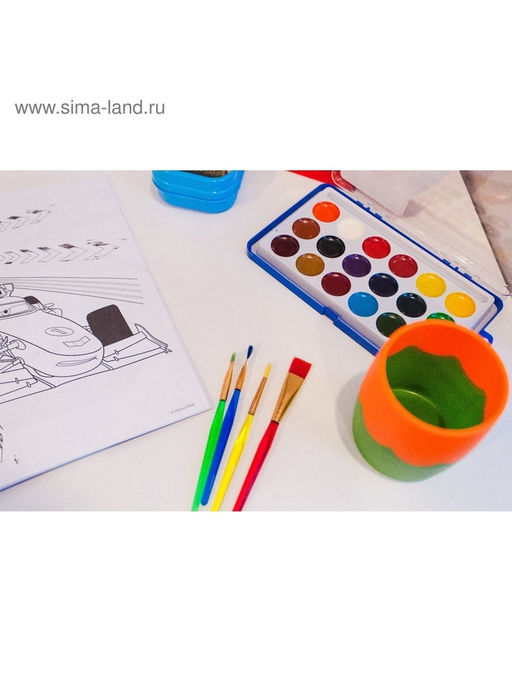 Набор кистей для рисования, синтетика, 6 штук, «Радуга», круглые, плоские