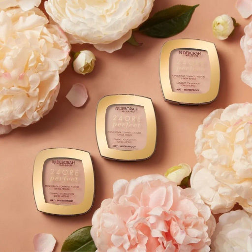 DEBORAH Тональная пудра-основа для лица 24ORE PERFECT COMPACT FOUNDATION, тон: 01G Светло-бежевый, 9г  фото 5