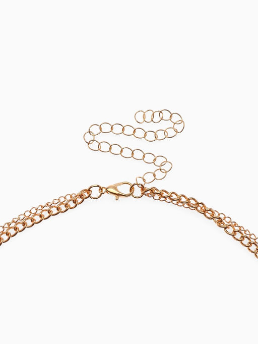 Кулон на цепочке «Двойное кольцо», многоярусный, цвет золото