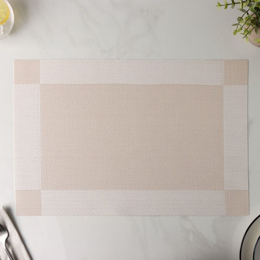 Цена за 2 шт. Салфетка сервировочная на стол Доляна «Шахматы», 45×30 см, бежевая