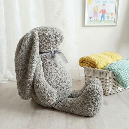 Подушка декоративная арт.4692-11 Заяц УШАСТИК хлопок серый