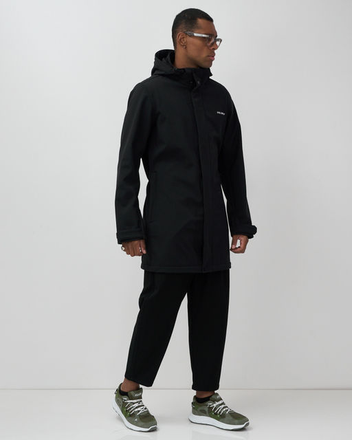 Парка спортивная мужская с капюшоном softshell черного цвета 9565Ch - Mtforce фото 4