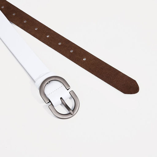 Ремень женский, ширина 3 см, винт, пряжка металл, цвет белый - Simaland фото 2