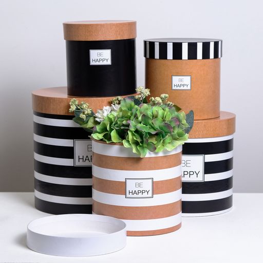 Набор круглых подарочных коробок 5 в 1 Крафт,15 15 15 - 23 23 25 см - Дарите счастье фото 6