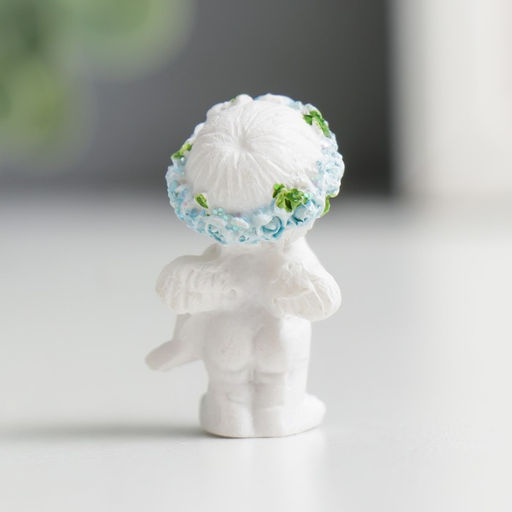 Цена за 2 шт. Фигурка полистоун Ангелочек малышок, голубой веночек, 3?1.5?2 см, МИКС