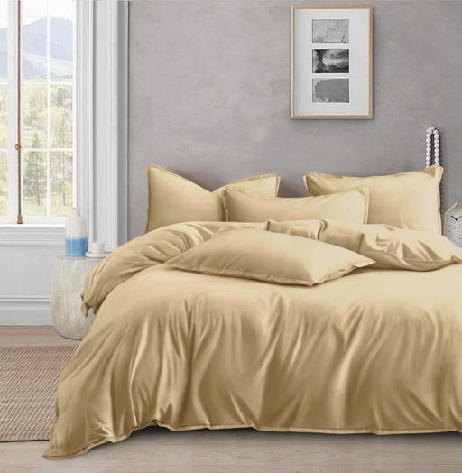 ОCA-1-001-Бежевый КПБ 1.5 Сатин Однотонный+ нав-ки ( 70х70х2шт ) "АльВиТек"