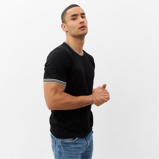 Джемпер мужской короткий рукав MINAKU REGULAR FIT: чёрный, р-р 52